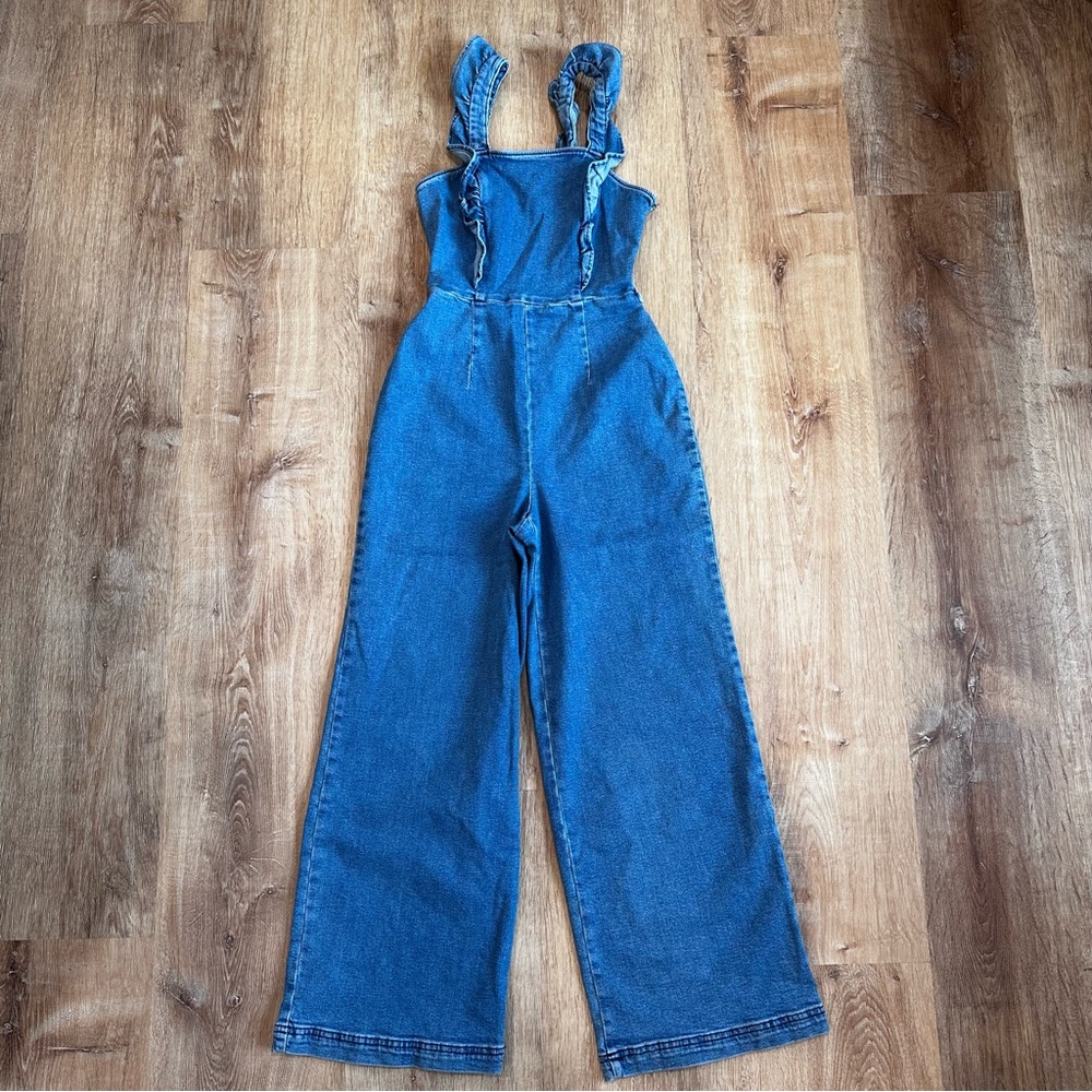 Urban Outfitters BDG Denim Ruffle Jumpsuit